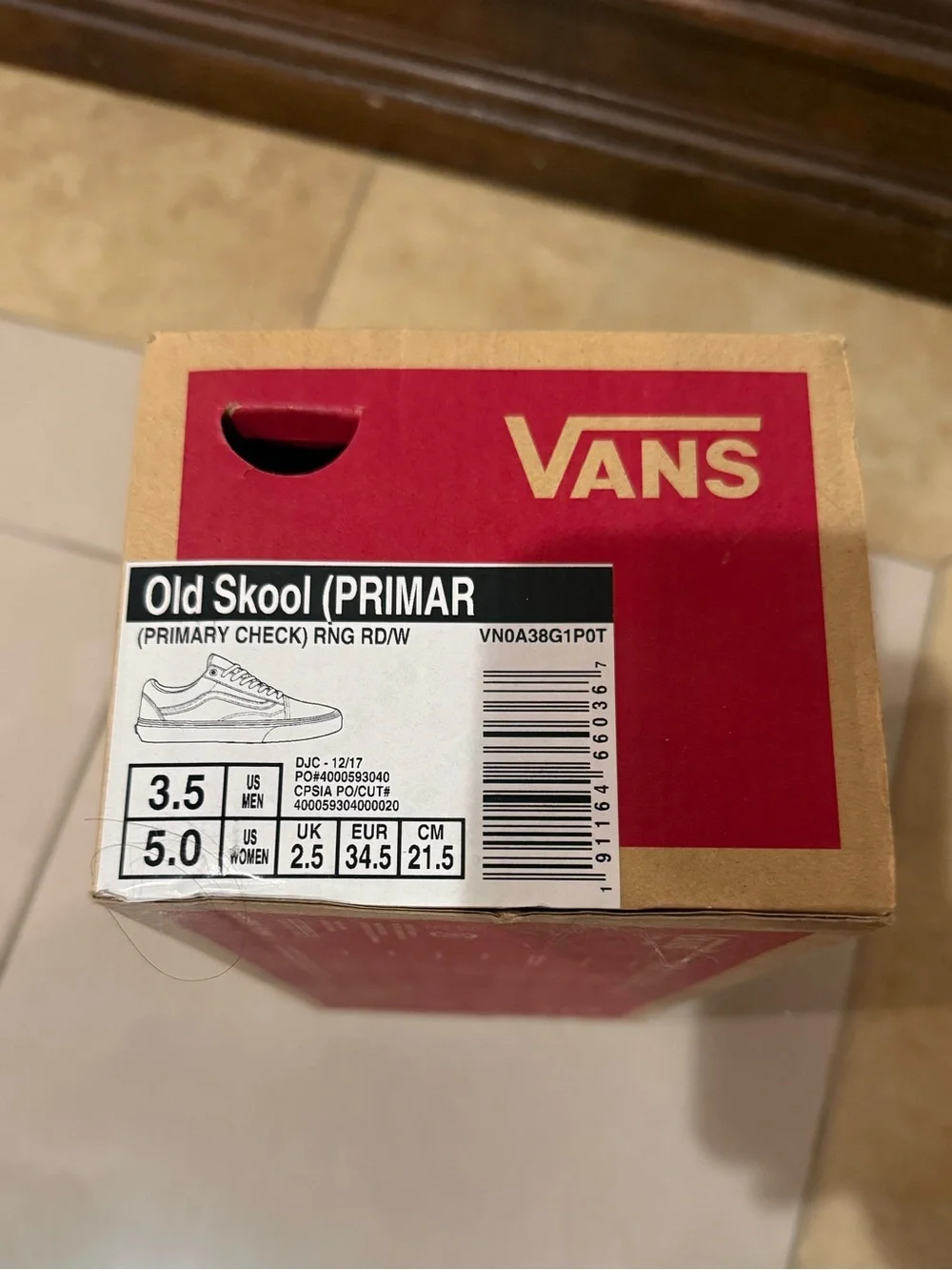 Old Skool Vans- Checkered (red)